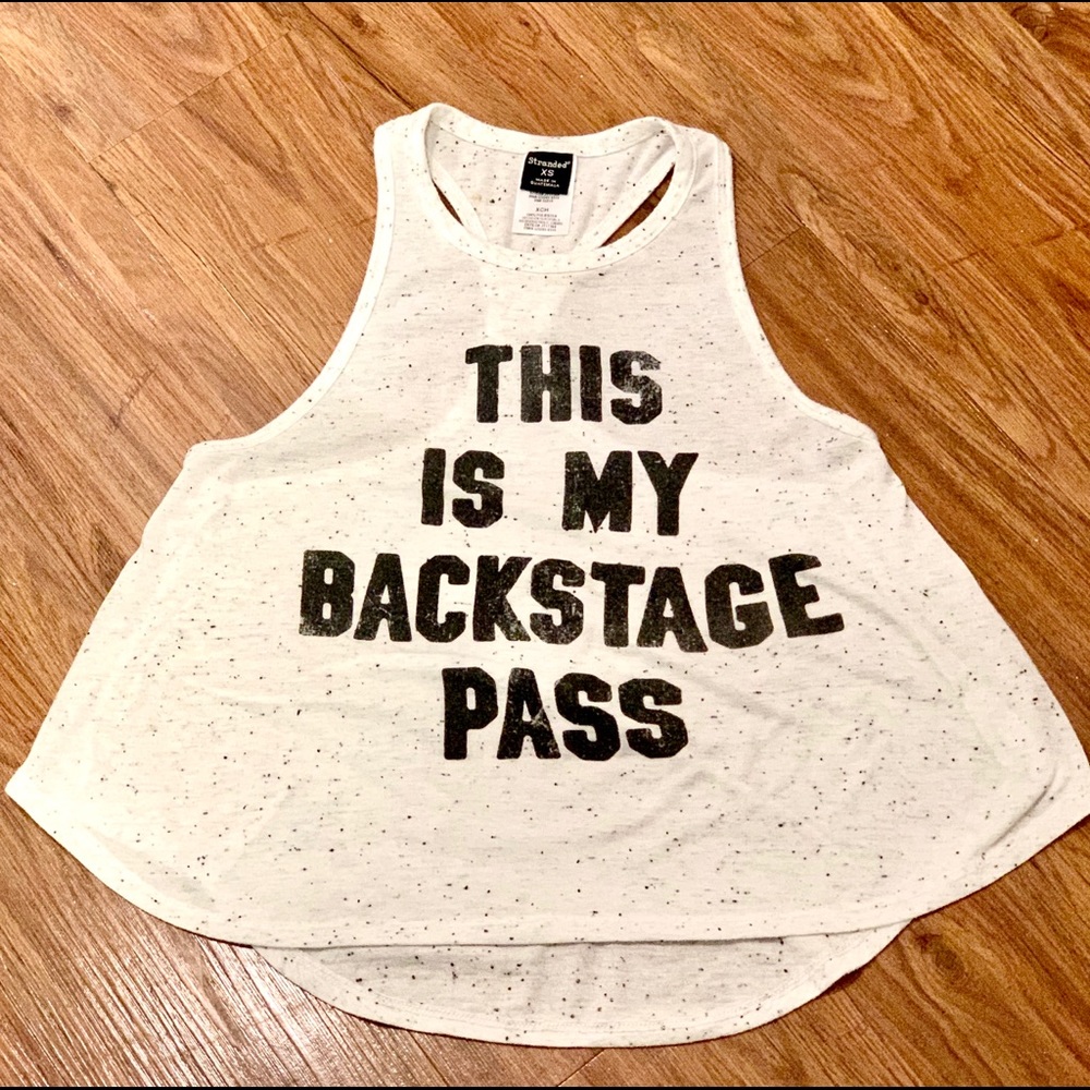 White Graphic Racerback Tank Top